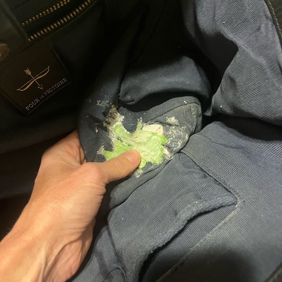 POUR LA VICTOIRE BUTLER EMBOSSED LEATHER COFFEE BONE BLACK LARGE TOTE BAG - Picture 9 of 11